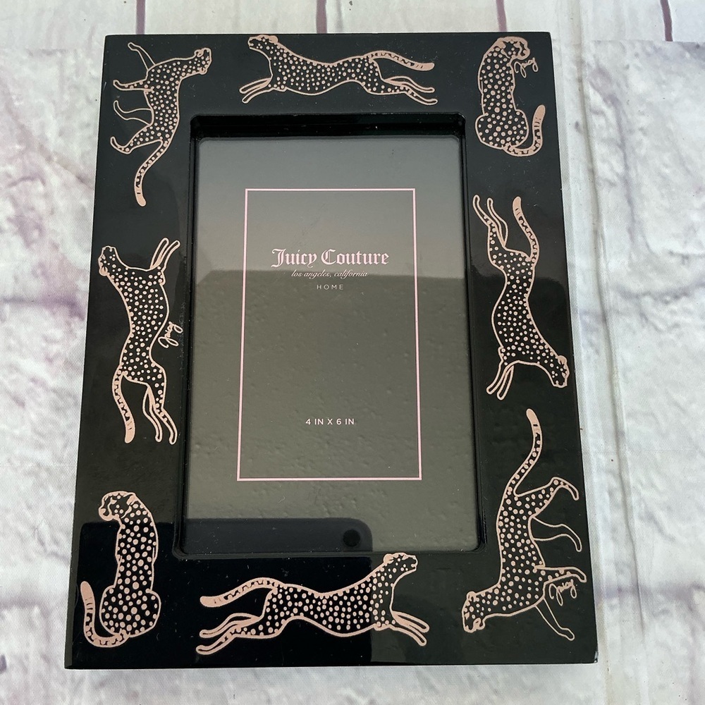 Juicy Couture Black Frame with Pink Leopard Design 4x6